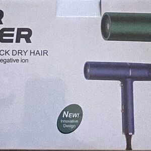 High Speed Hair Dryer White W/Rose Gold Accents, Blue Light Negative Ion  New